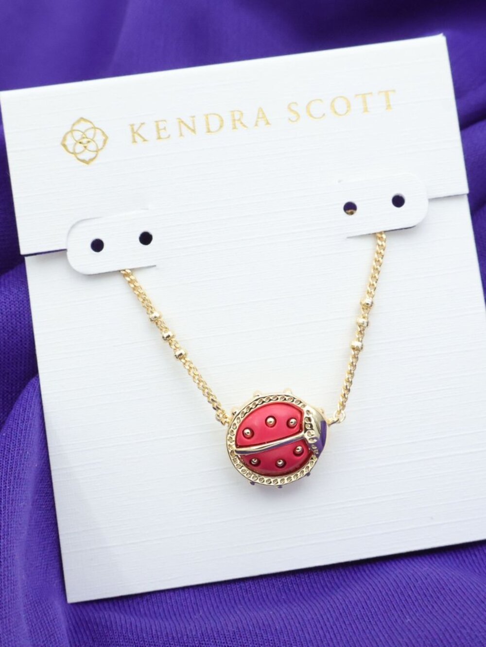 Kendra Scott Ladybug Necklace Red Vermillion